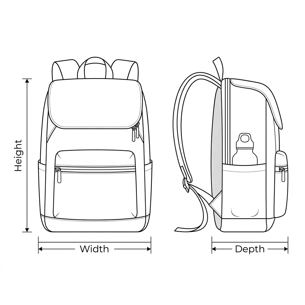 Bag Size Chart Mockup